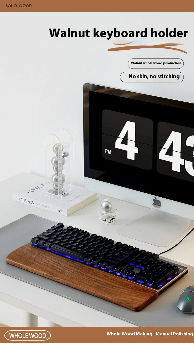 Walnut Wood Rest Palm Pad Mechanical Keyboard Ergonomic Pad | Multiple Sizes