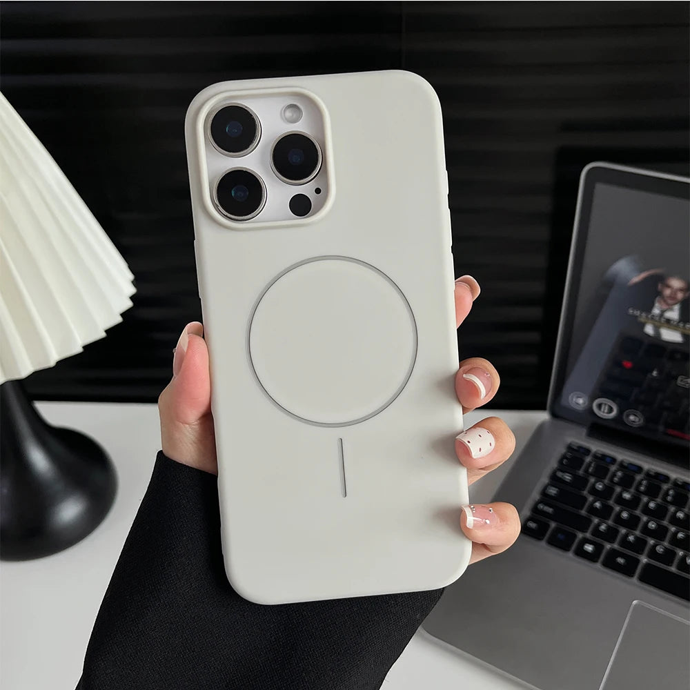 Magnetic Matte Silicone Case For Magsafe Mag Safe iPhone 17 16E 16 E 15 Pro Max 14 Plus 13 12 11 X XS XR