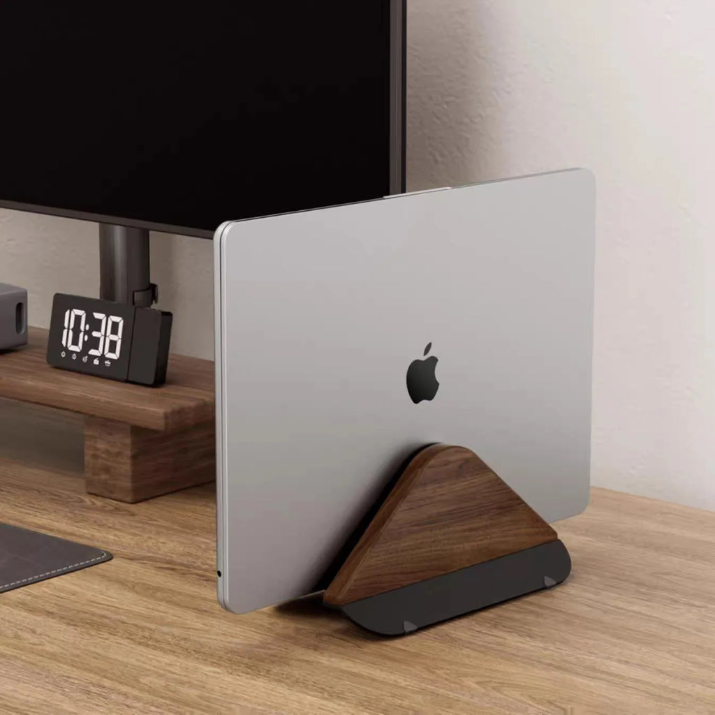 Wooden Vertical Laptop Stand for MacBook | Adjustable