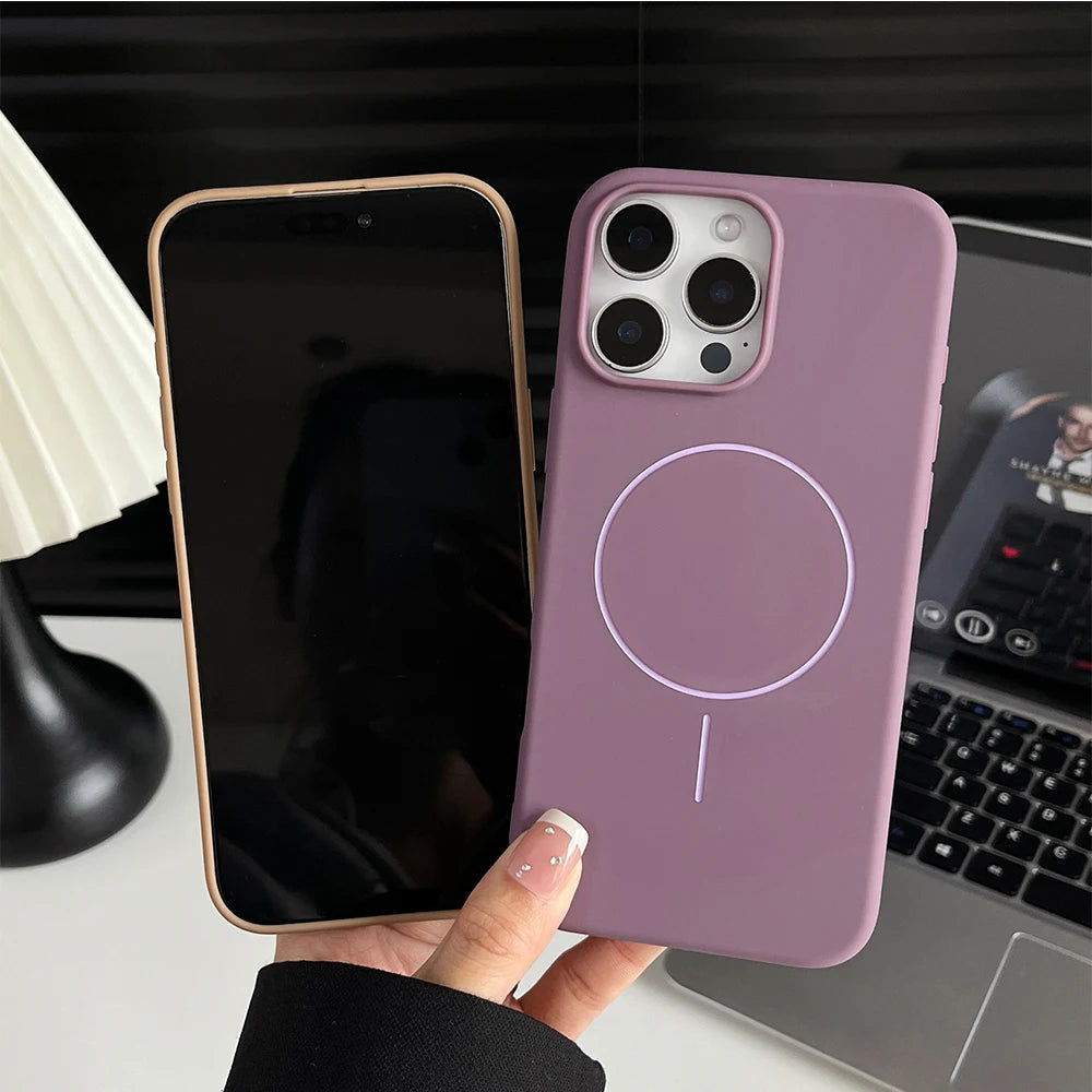 Magnetic Matte Silicone Case For Magsafe Mag Safe iPhone 17 16E 16 E 15 Pro Max 14 Plus 13 12 11 X XS XR