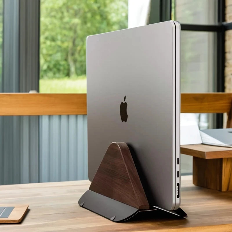 Wooden Vertical Laptop Stand for MacBook | Adjustable