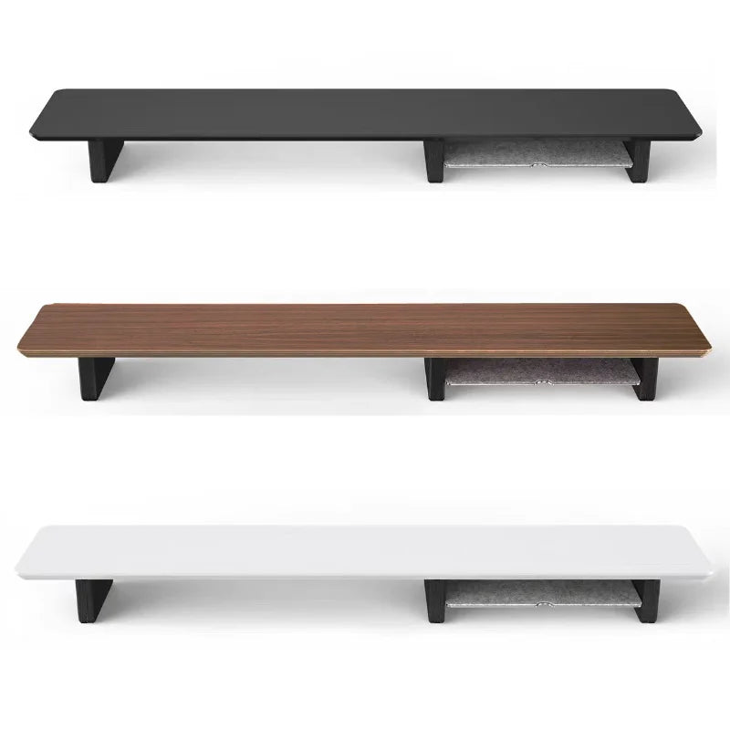 Walnut Wood Monitor Riser with Organization Racks