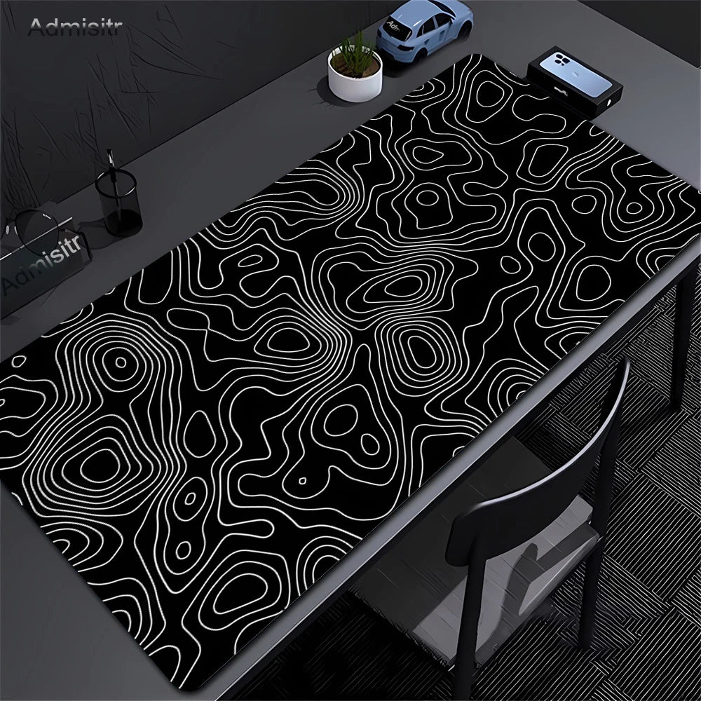 XXL Desk Mat | Black And White | Strata Liquid Mousepad