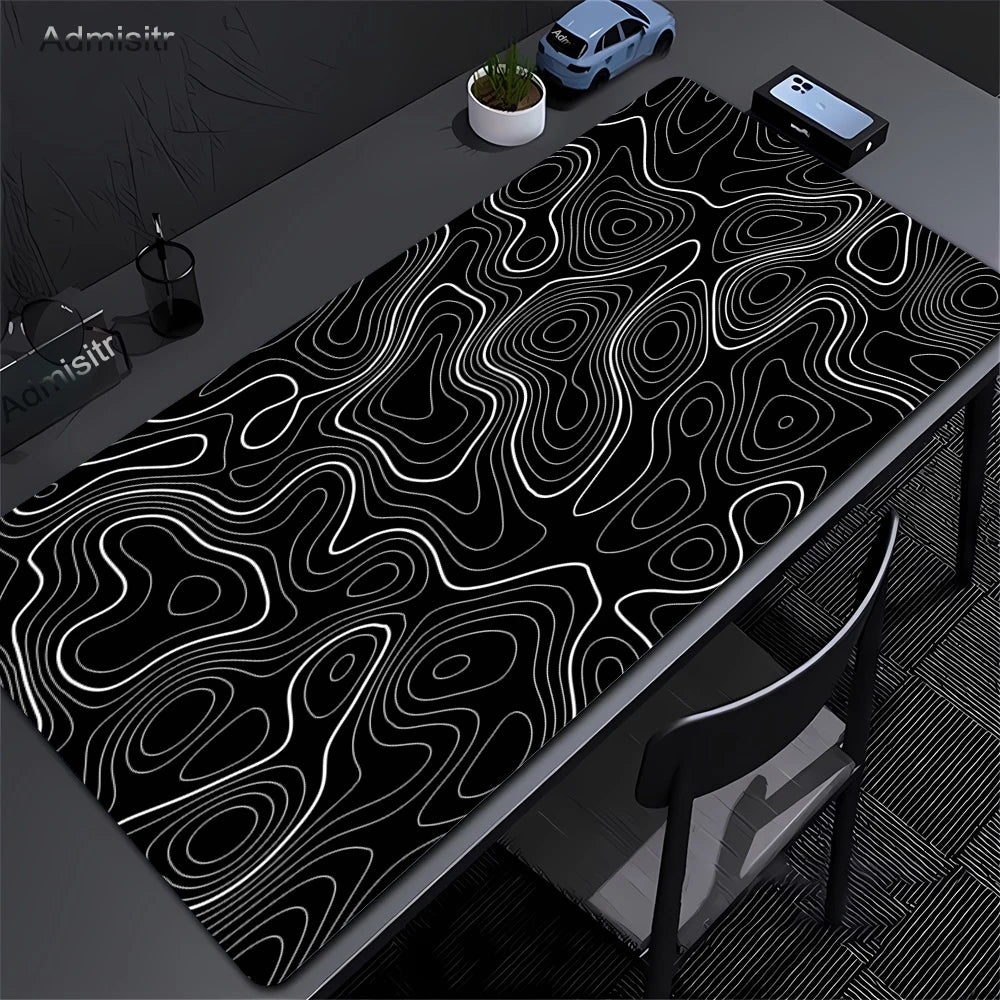 XXL Desk Mat | Black And White | Strata Liquid Mousepad
