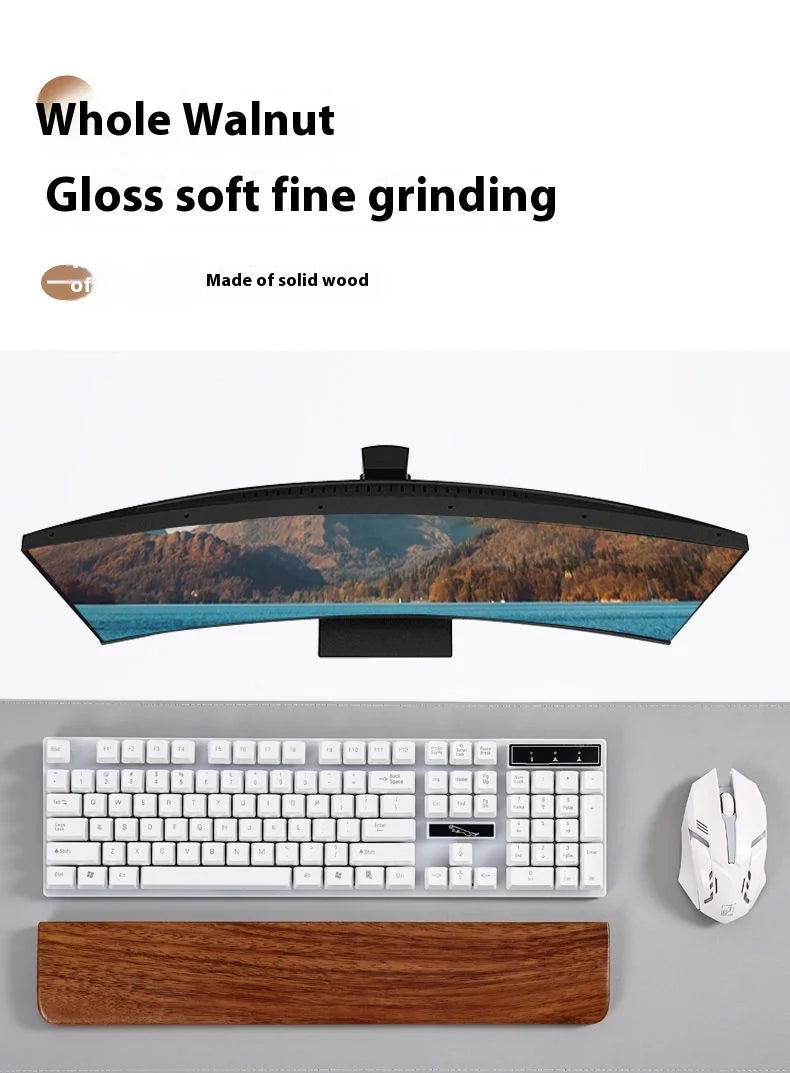 Walnut Wood Rest Palm Pad Mechanical Keyboard Ergonomic Pad | Multiple Sizes