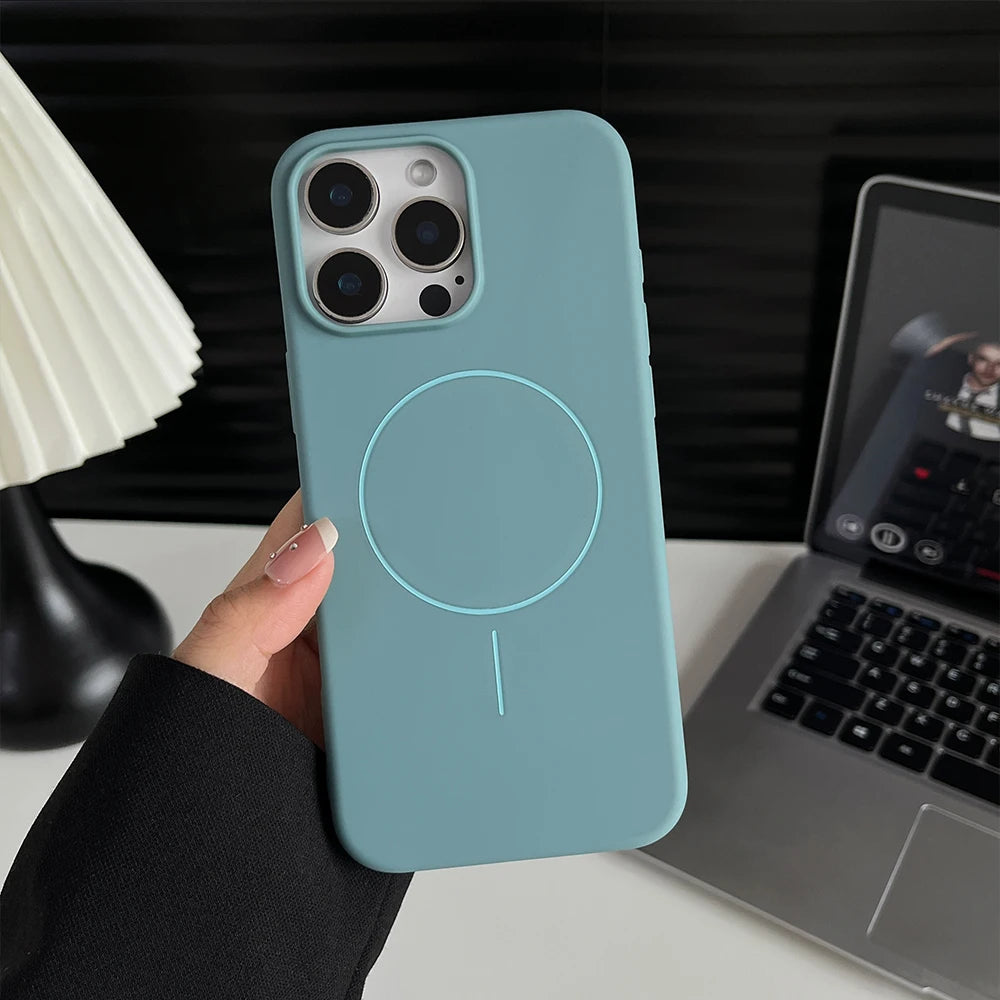 Magnetic Matte Silicone Case For Magsafe Mag Safe iPhone 17 16E 16 E 15 Pro Max 14 Plus 13 12 11 X XS XR