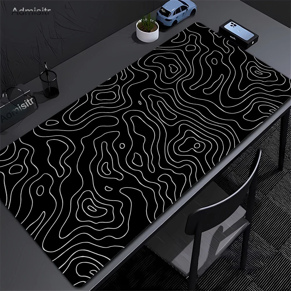 XXL Desk Mat | Black And White | Strata Liquid Mousepad