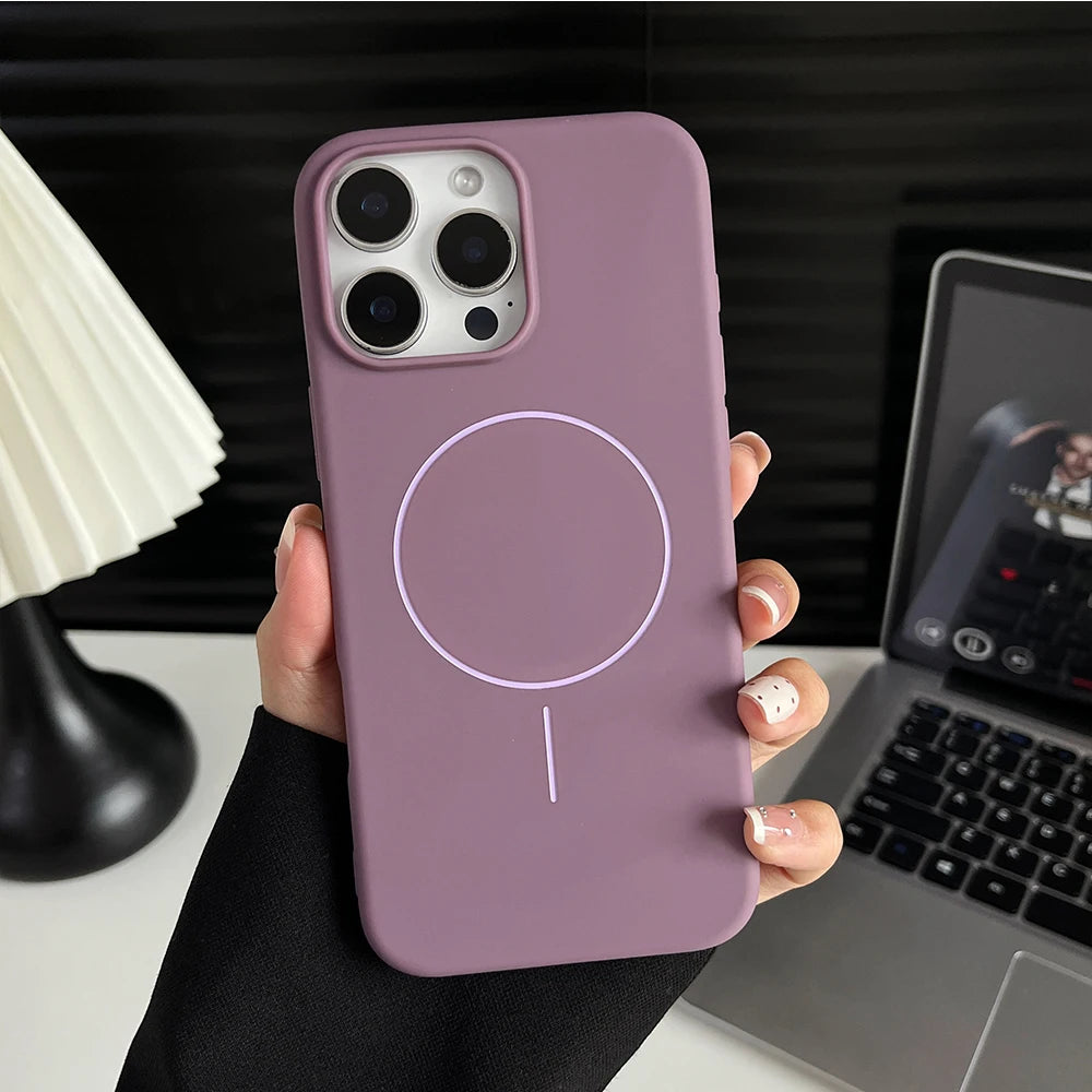 Magnetic Matte Silicone Case For Magsafe Mag Safe iPhone 17 16E 16 E 15 Pro Max 14 Plus 13 12 11 X XS XR
