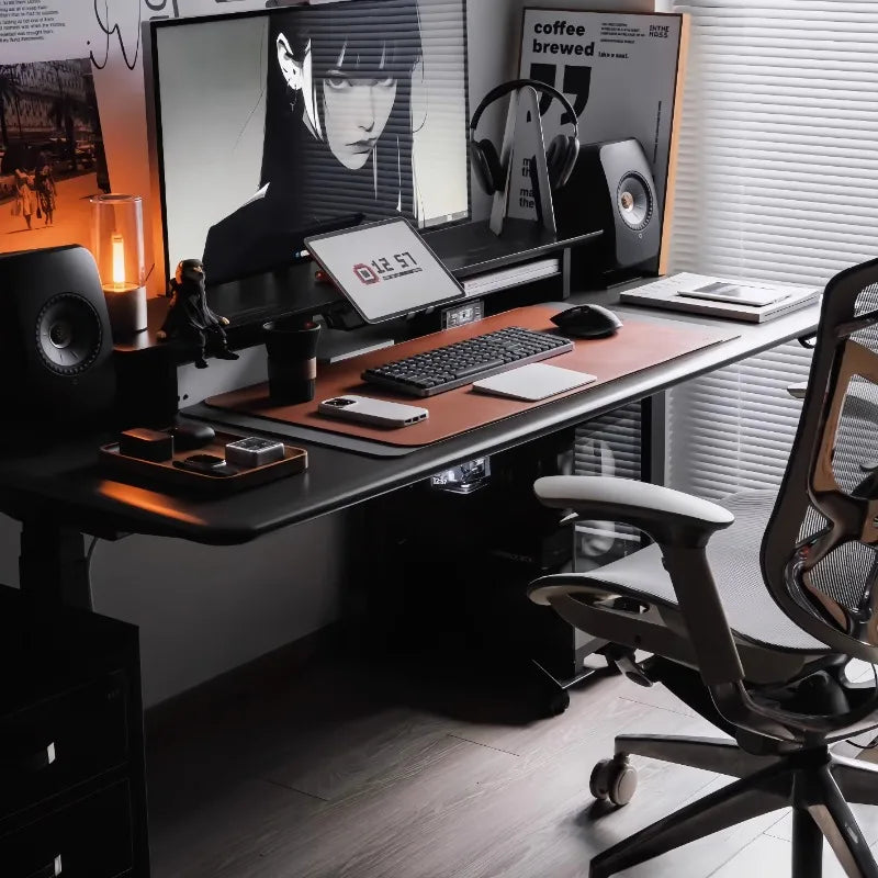 Walnut Wood Monitor Riser with Organization Racks