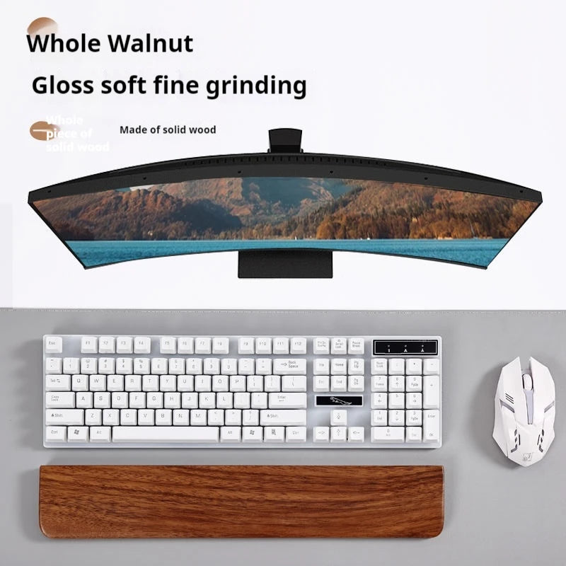 Walnut Wood Rest Palm Pad Mechanical Keyboard Ergonomic Pad | Multiple Sizes
