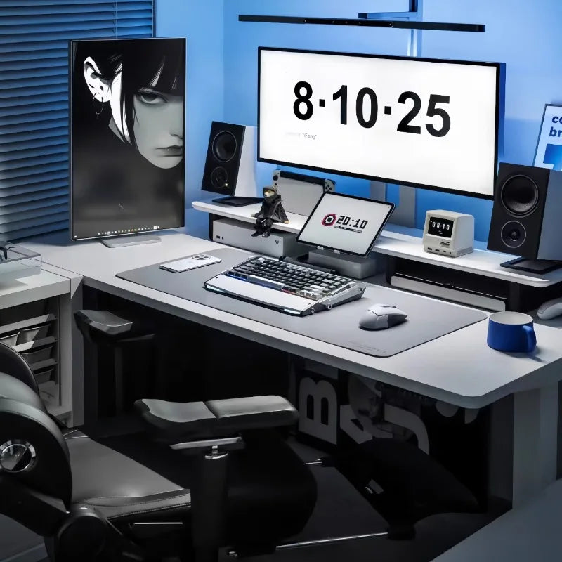 Walnut Wood Monitor Riser with Organization Racks