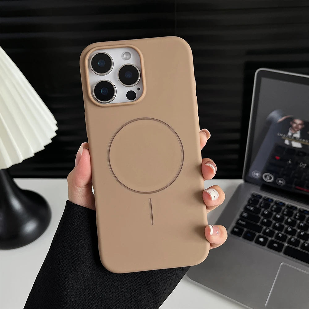 Magnetic Matte Silicone Case For Magsafe Mag Safe iPhone 17 16E 16 E 15 Pro Max 14 Plus 13 12 11 X XS XR
