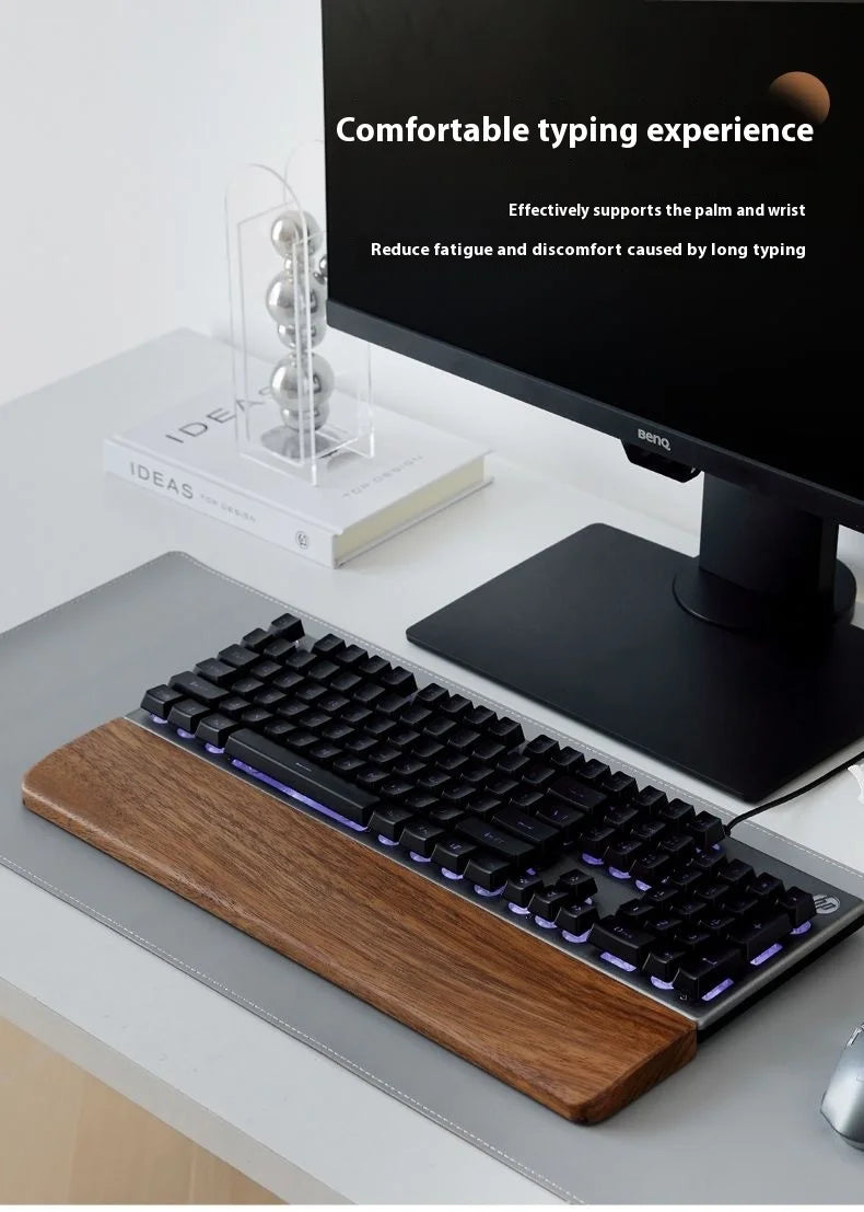 Walnut Wood Rest Palm Pad Mechanical Keyboard Ergonomic Pad | Multiple Sizes