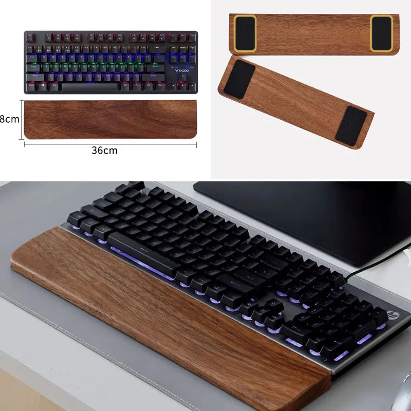 Walnut Wood Rest Palm Pad Mechanical Keyboard Ergonomic Pad | Multiple Sizes